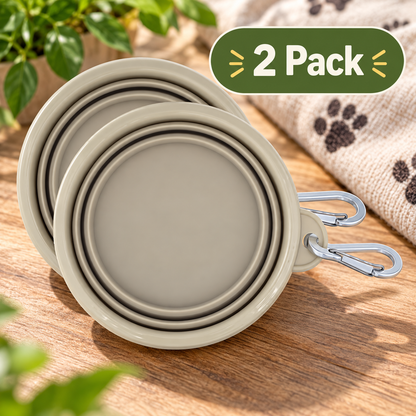 2-Pack Collapsible Pet Travel Bowls