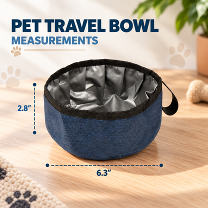 Portable Denim Pet Travel Bowl