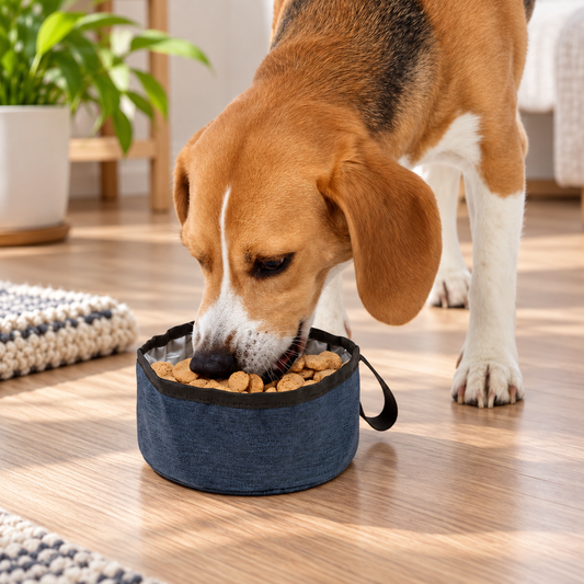 Portable Denim Pet Travel Bowl