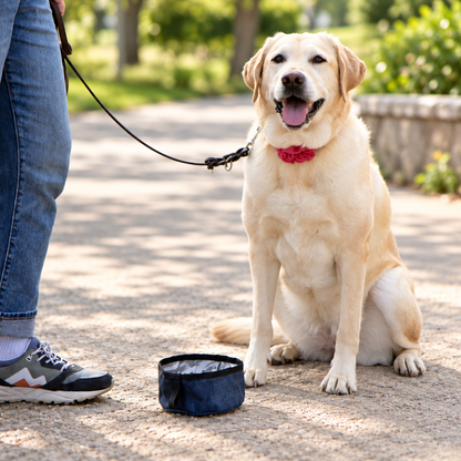 Portable Denim Pet Travel Bowl