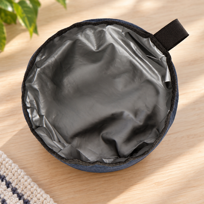Portable Denim Pet Travel Bowl